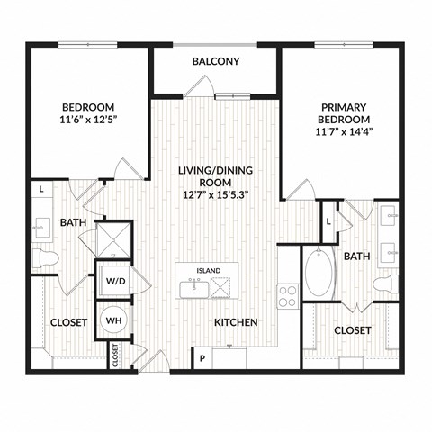 Aura Main Street New Apartments in Lewisville, Texas B2 Floor Plan